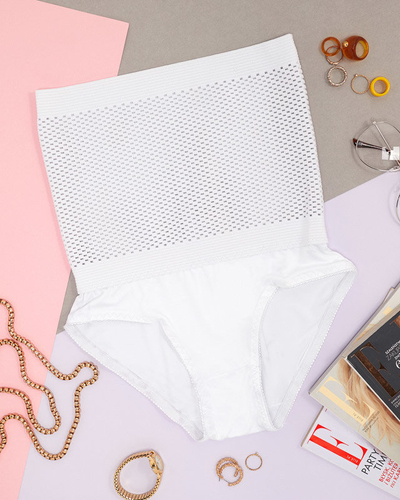 Bílé dámské formující kalhotky PLUS SIZE - Spodní prádlo