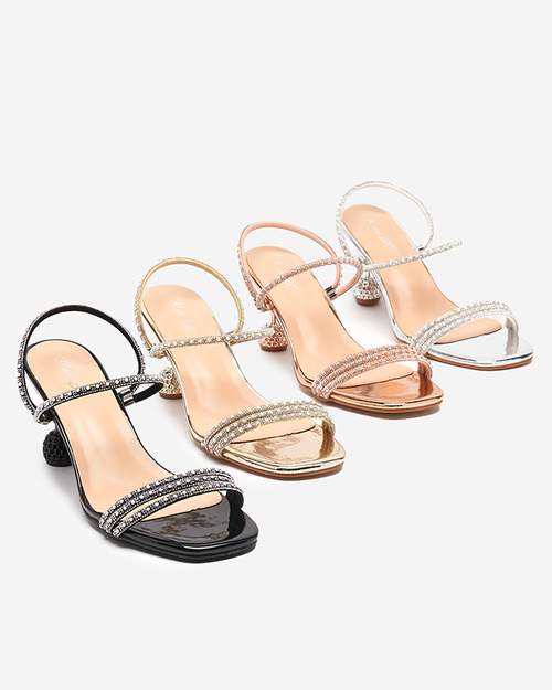 Золотисті лаковані шльопанці на низьких підборах Lakopi