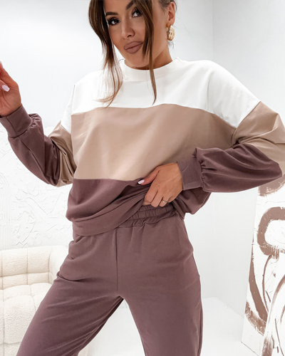 Royalfashion Bavlněná Dámská tepláková souprava s proužky ChillFlex