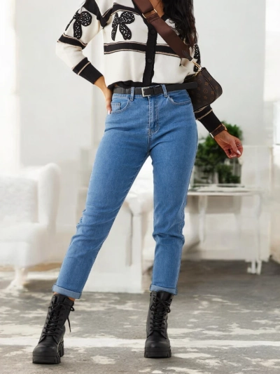 Royalfashion Котонові жіночі мами джинси