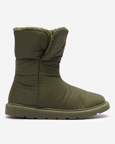Tmavě zelené dámské boty a'la snow boots Kalioli- Footwear