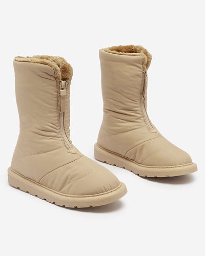 OUTLET Světle hnědé dámské boty a'la snow boots Tirigga- Obuv