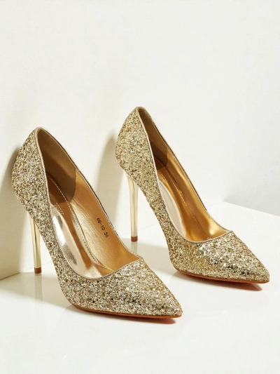 Жіночі туфлі-човники екошкіряні з блискітками Zavrimea