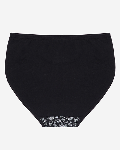 Жіночі чорні трусики з квітковими трусами з високою талією - Нижня білизна