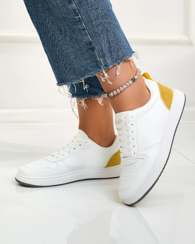 Royalfashion Біло-жовті класичні спортивні кросівки Colorburst Classics