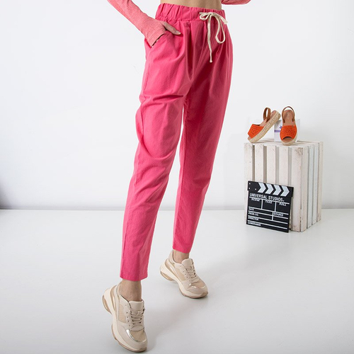 Рожеві жіночі штани PLUS SIZE