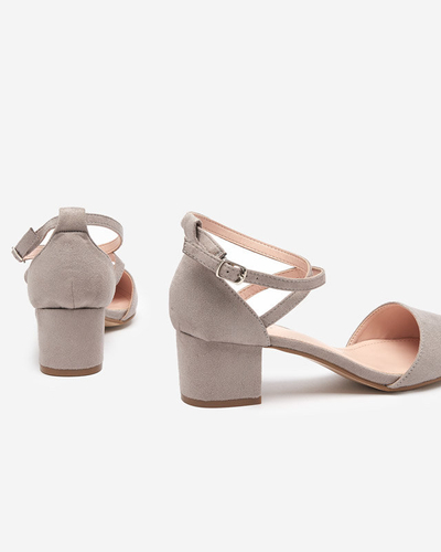 Šedé dámské sandály na sloupku Crisco - Obuv