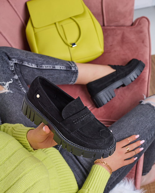 Чорні мокасини з екозамші Siherta- Footwear