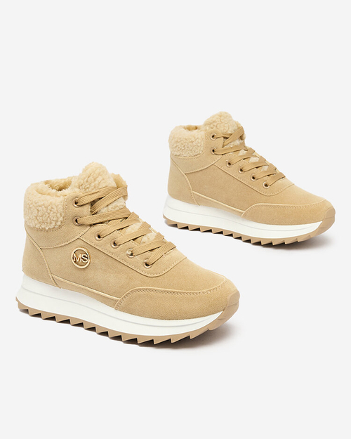 Royalfashion Жіночі утеплені спортивні черевики світло-коричневого кольору Cerrto