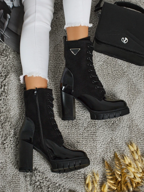 Жіночі ботильйони еко замшеві на підборах-стовпчику Event Bramble