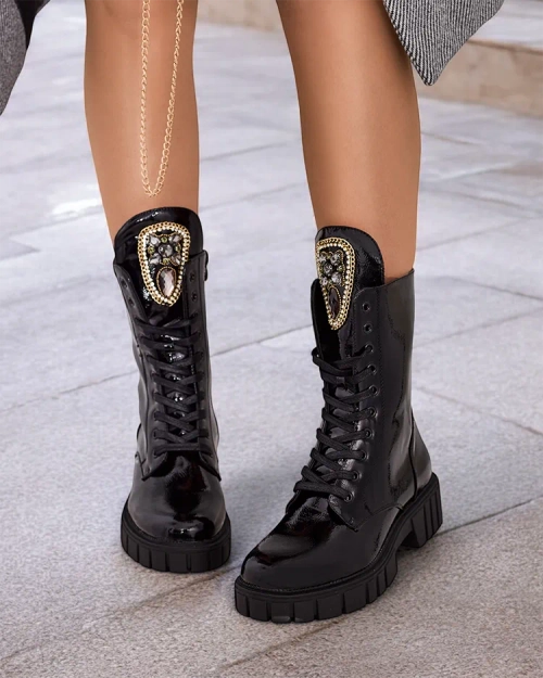 Жіночі черевики на шнурівці Royalfashion Operre