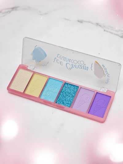 Kevin&Coco Paleta 6 očních stínů s třpytkami Zmrzlina