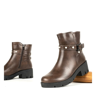 Коричневі черевики з перлами Tasia - Взуття