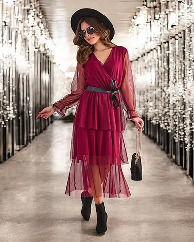 Жіноча довга сукня Royalfashion з оборками