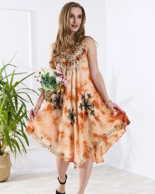 Помаранчеве жіноче пляжне покривало з принтом - Одяг