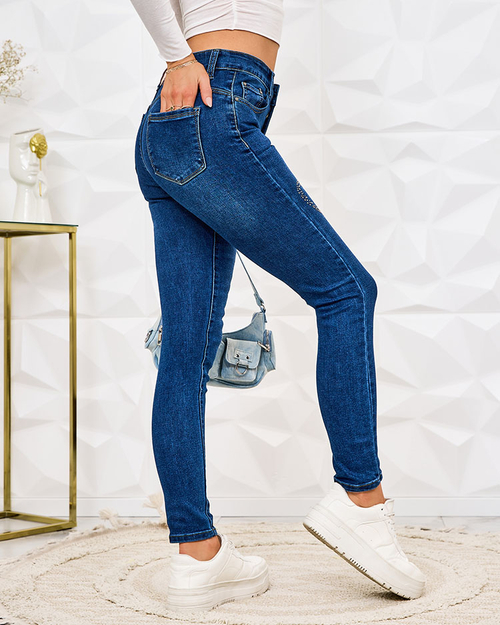 Жіночі джинси-дудочки Royalfashion з цирконами