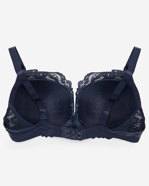 Темно-синій жіночий мереживний бюстгальтер