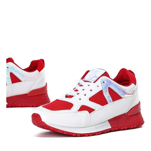 Червоно-біле спортивне взуття з голографічним покриттям Metalien - Взуття