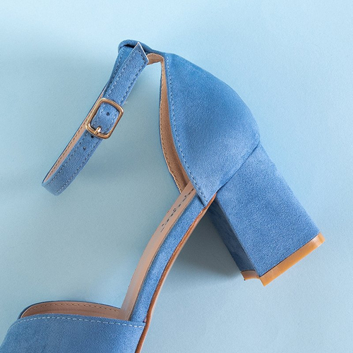 Блакитні жіночі босоніжки на підборах Halita