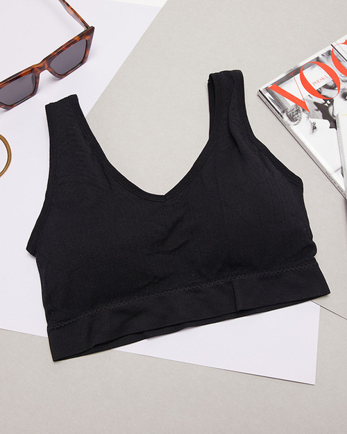 Чорний жіночий спортивний бюстгальтер