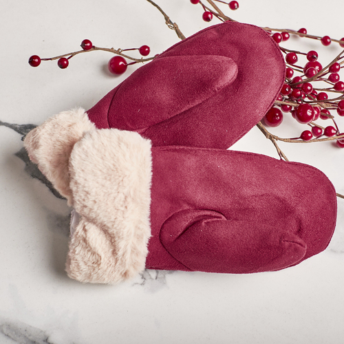 Бордові дитячі рукавички