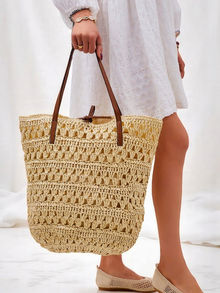 Royalfashion Velká dámská kabelka z přírodní slámy Classic