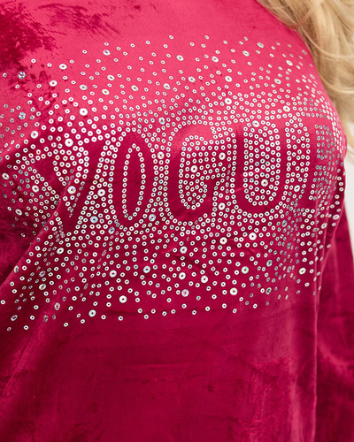 Dámská tepláková souprava s kaštanovými kubickými zirkony - Oblečení