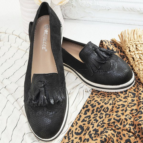 Чорні балетки з бахромою Narciso - Взуття