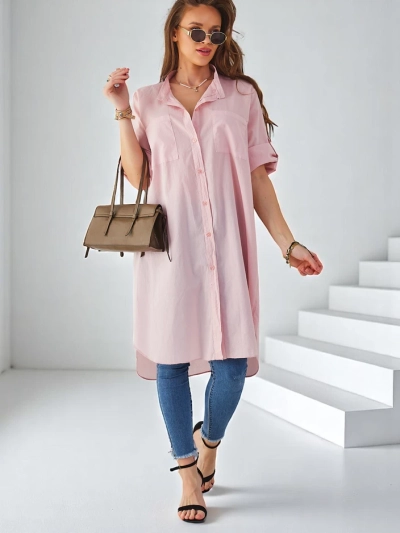 Royalfashion Bavlněná dlouhá oversized košile pro ženy
