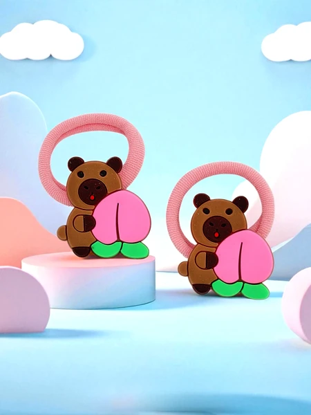 Barevné gumičky do vlasů s motivem medvídka