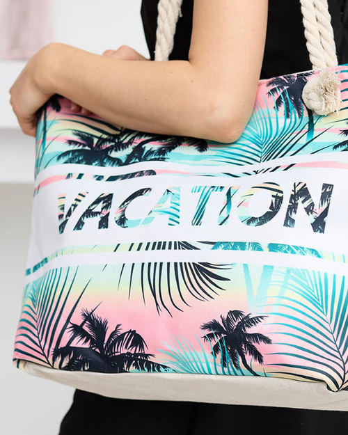 Барвиста пляжна сумка з квітковим принтом - Аксесуари