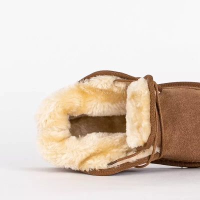 OUTLET Dětské hnědé krátké šněrovací sněhule Tibilis- Shoes