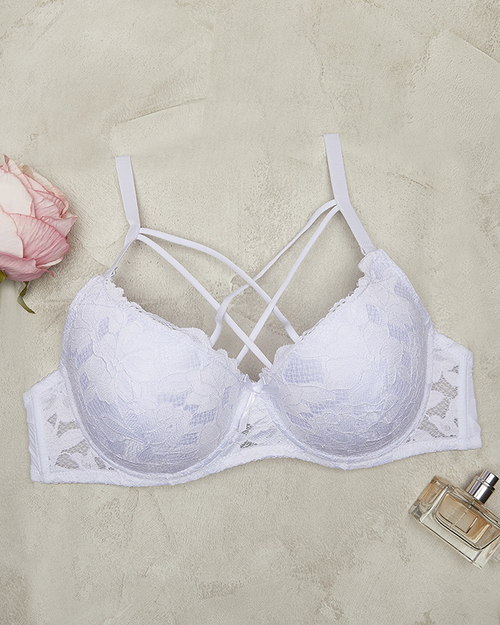 Білий жіночий бюстгальтер на кісточках на бретелях - Нижня білизна