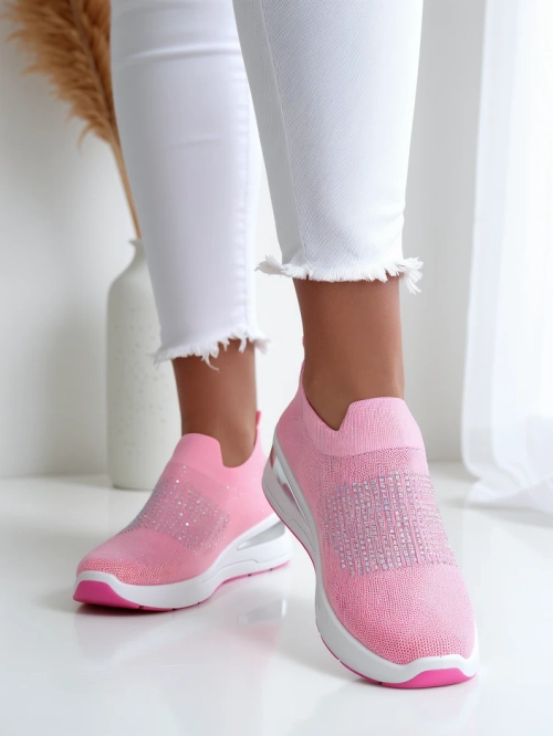 Royalfashion Жіночі wedge кросівки без застібки з стразами Qelavise