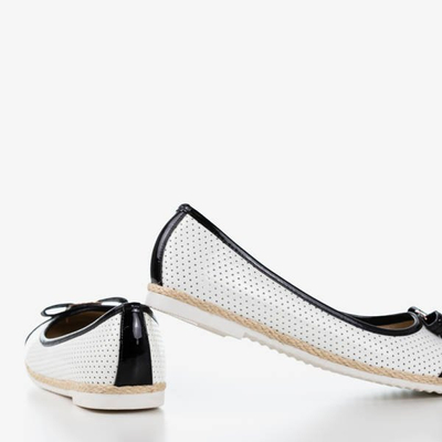 Černobílé baleríny s prolamovaným svrškem Belsta - Obuv 1