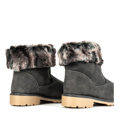 Сірі черевики на плоскому каблуці Канада - Взуття