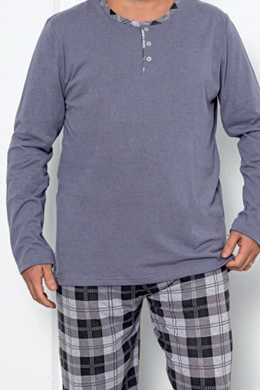 Royalfashion Котон чоловічі піжами в клітку РОЗМІР ПЛЮС