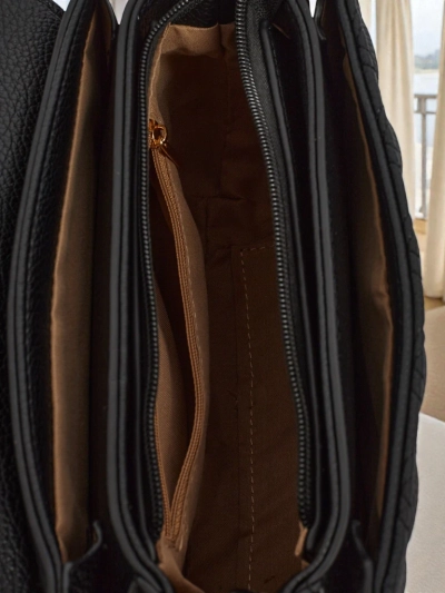 Dámská Kabelka Luna Černé Kožené Elegantní pro Každodenní Nošení