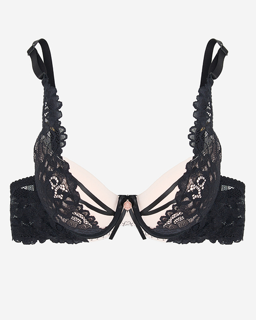 Рожевий і чорний чуттєвий мереживний бюстгальтер - Нижня білизна