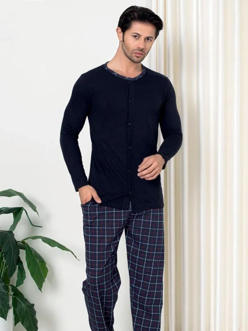 Royalfashion Чоловічі бавовняні піжами в клітку