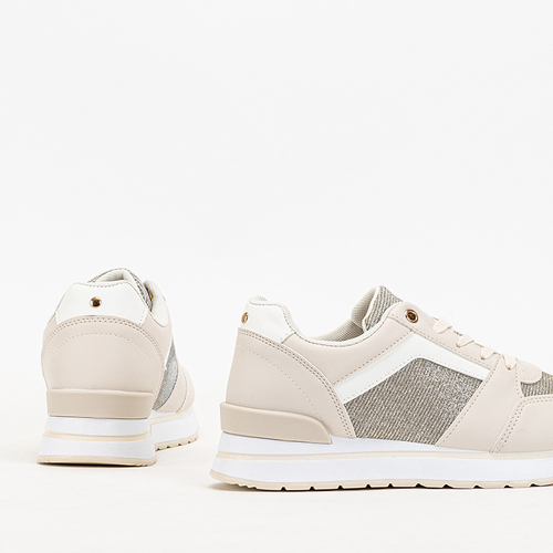 OUTLET Бежеві жіночі спортивні кросівки з блиском Berilan - Взуття