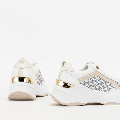 Béžová a bílá dámská sportovní obuv Weniso tenisky - Obuv