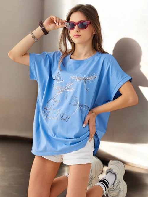 Royalfashion Жіночий бавовняний футболка з принтом