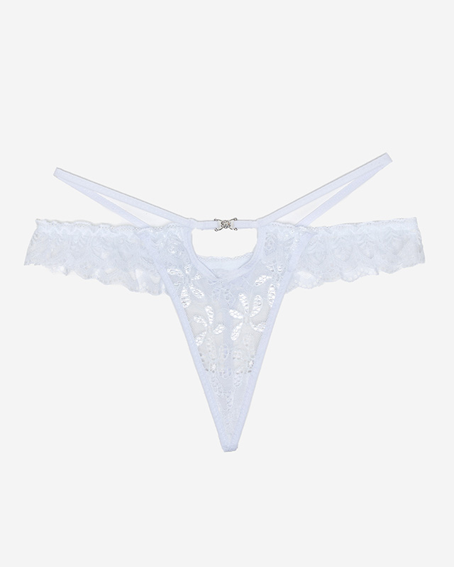 Dámská bílá krajková tanga - Spodní prádlo