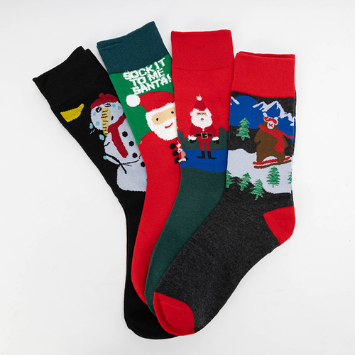 Новорічні шкарпетки в коробці, набір з 4 пар