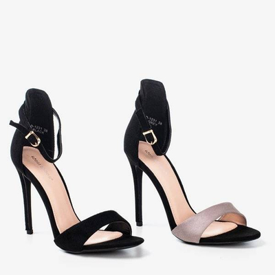 Černé dámské sandály na vysokém podpatku Gold Rush - Footwear 1