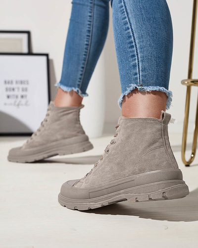 Šedohnědé dámské sportovní tenisky Dohho- Obuv