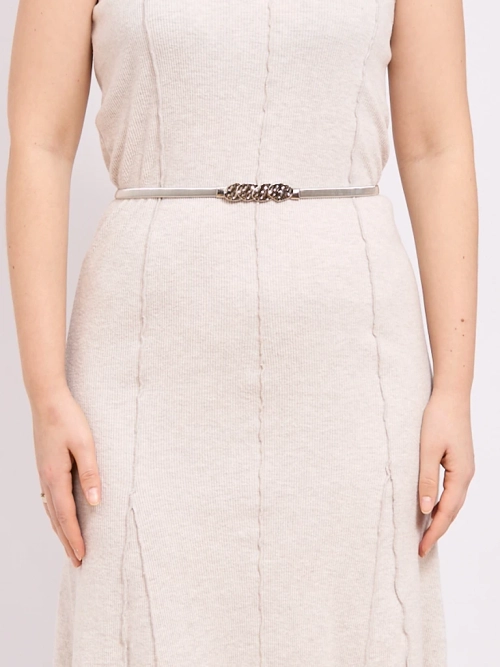 Жіночий срібний пасок з прикрасою Letitia – елегантність у металевому стилі