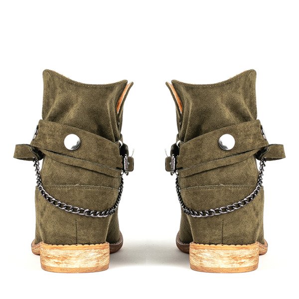 Zelené kovbojské boty na vnitřním klínku Salem - Obuv