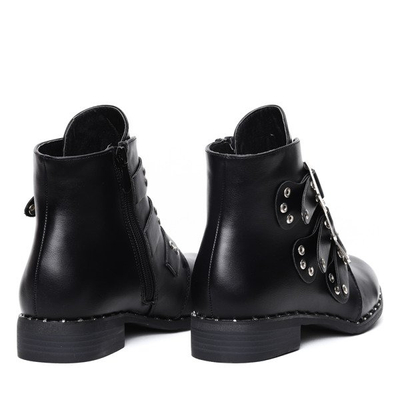 Czarne workery z trzema paskami Amaris- Obuwie